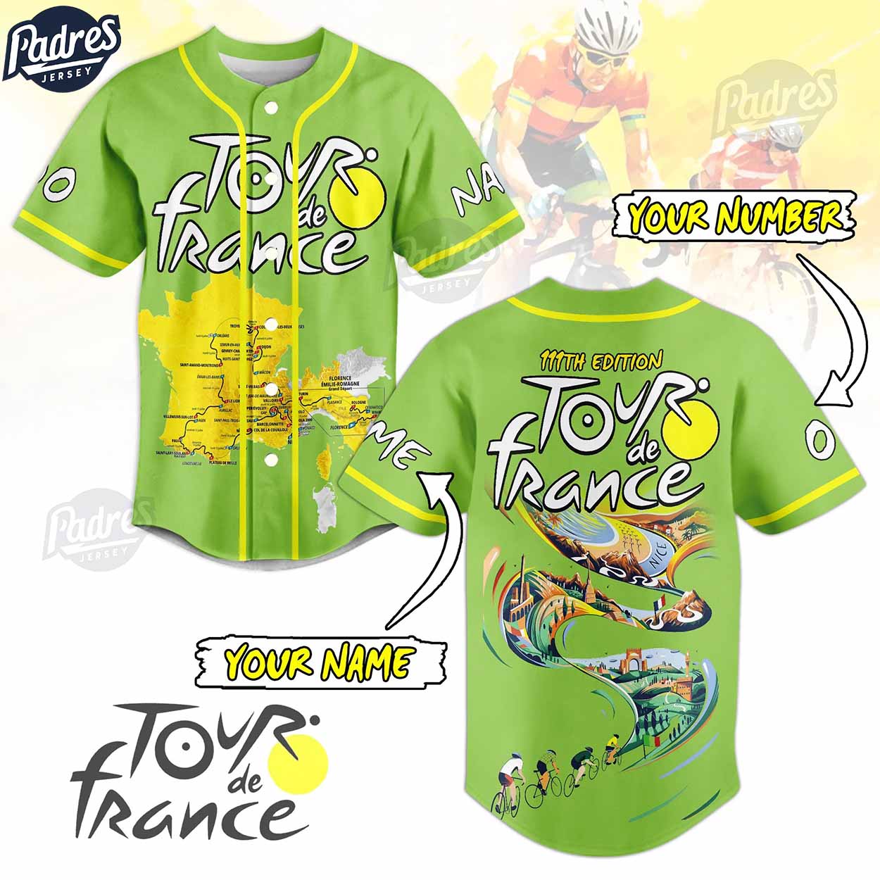 Tour De France Custom Baseball Jersey Style - Padres Jersey Oasis: Elevate Your Baseball Style Game
