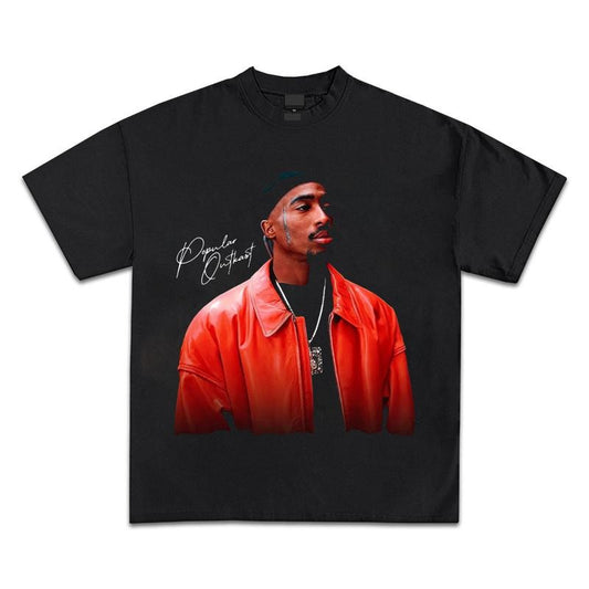 Tupac Birdie Edition Tee, 90s Bootleg Hip-Hop Streetwear.