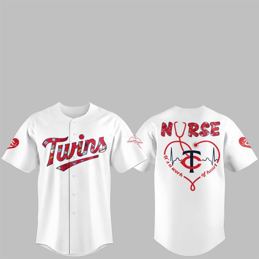 Twins Nurses Appreciation White Jersey 2025 - Grishko.com