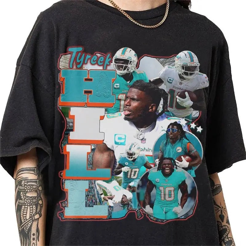 Tyreek Hill 90s Vintage Bootleg Style T-Shirt, Classic Retro Graphic Unisex Tee Gift For Men and Women