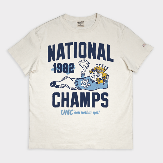 UNC Men's Basketball 1982 National Champs Vintage Heavyweight Tee Style001