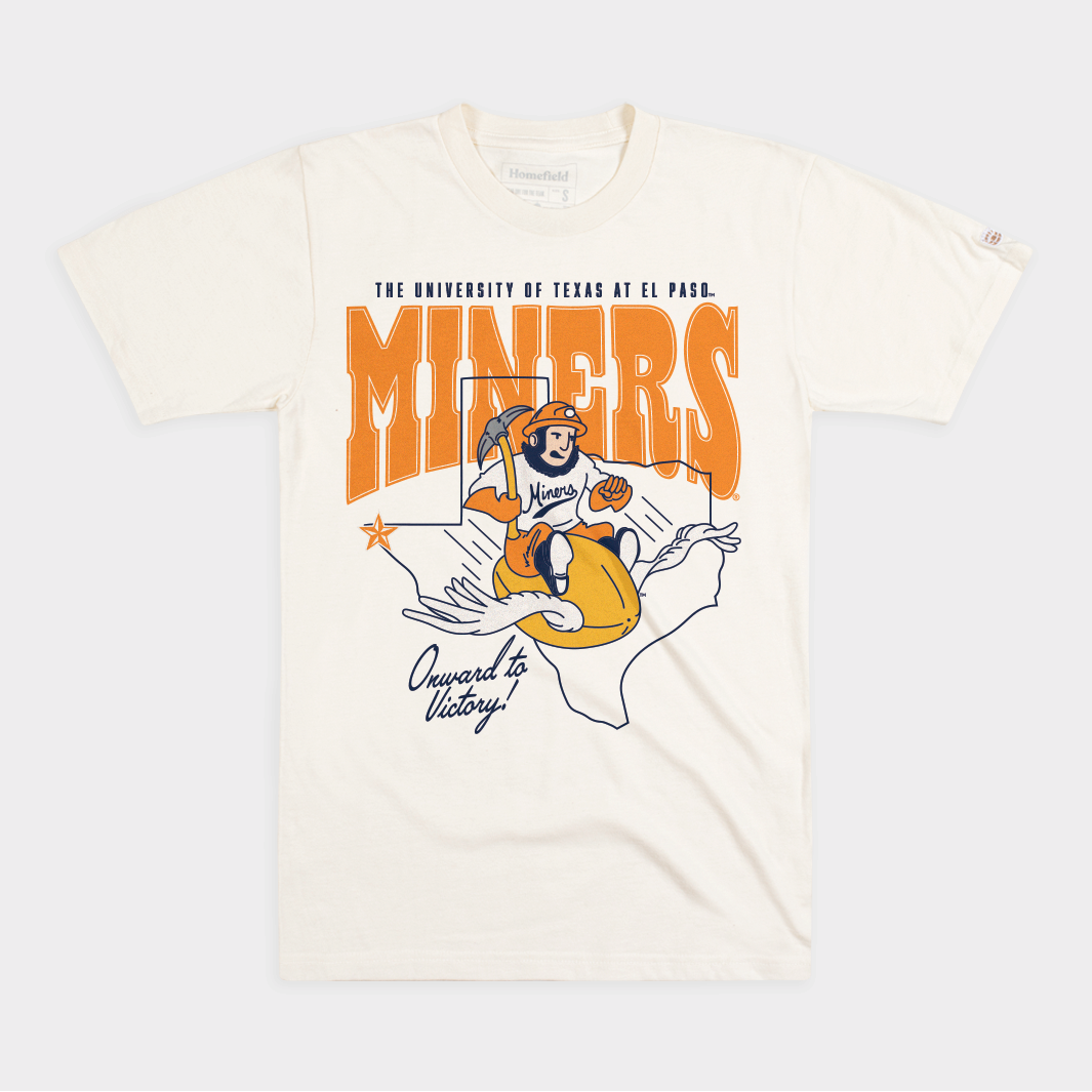 UTEP Football Vintage Flying Paydirt Pete Tee Style001