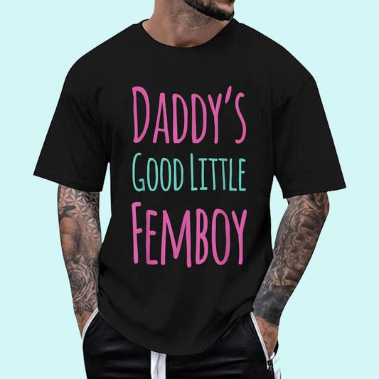 [Unisex Cotton Shirt] Femoby Daddy's Good Little Femboy T-Shirt Classic Comfy