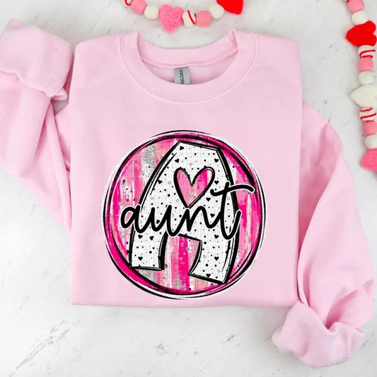 Valentine Circle Name Pink Unisex Gildan Sweatshirt - Lots of Names Available