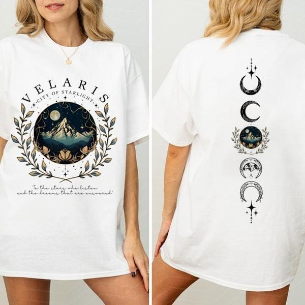 Velaris City Of Starlight Two-Sided Shirt, The Night Court, SJM Merch Shirt, Acotar Velaris TShirt, Court of Dreams, Velaris Bookish