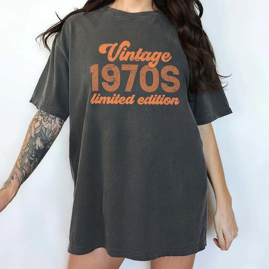 Vintage 1970s Limited Edition Tee, Retro In My Fifties Era Graphic Tee Women, Vintage Shirt For 50s, Unisex Funny Shirt, Vintage Unisex In My Fifties Tee, Birthday's Gifts, Menswear, Women's Tops, Womenswear, Cotton Fabric Relaxed Fit Chic Style