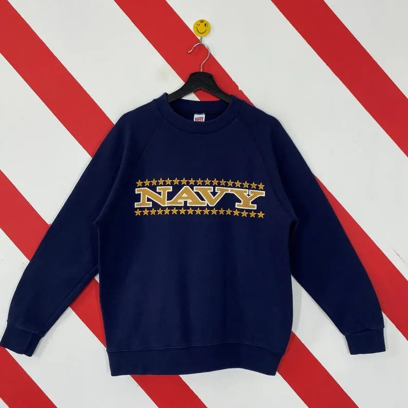 Vintage 90s US Navy Sweatshirt US Navy Crewneck United State Navy Sweater Pullover Military United State Navy Print Logo
