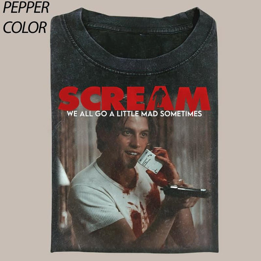 Vintage Billy Loomis Comfort Colors T-shirt Halloween Scream Movie Graphic Tee Gift For Boyfriend Unisex T-shirt Menswear Top Streetwear Pepper Color