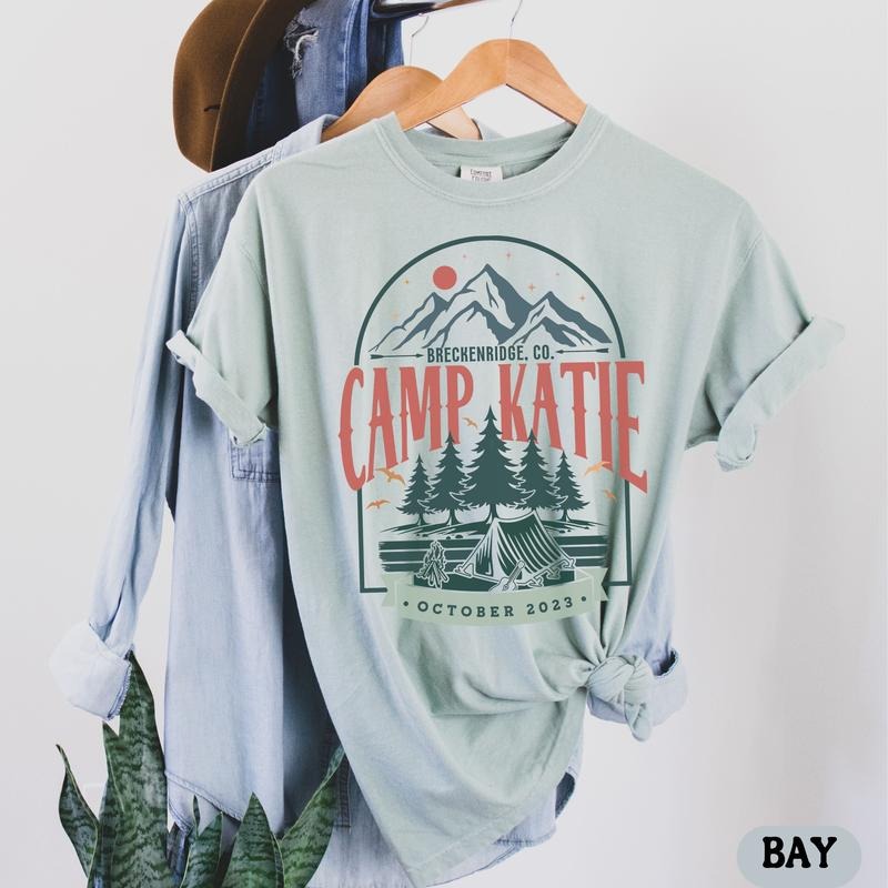 Vintage Camp Bachelorette Shirt Custom Camping Bachelorette Party Shirts Mountain Bride Tee Retro Lake Themed Bridal Party Gifts Hiking Tees