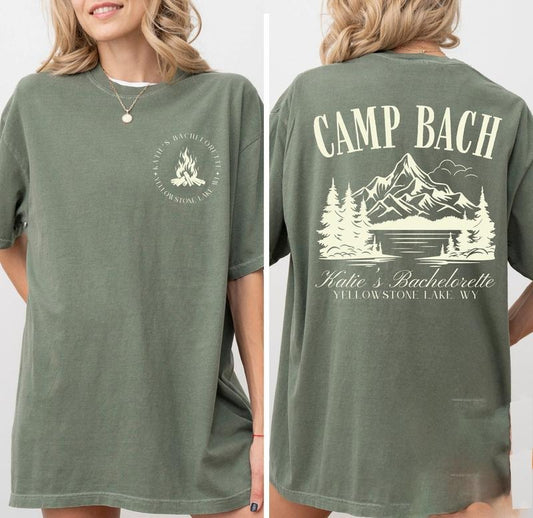 Vintage Camp Bachelorette Shirt, Camping Bachelorette Shirts, Outdoor Mountain Bride Tee, Retro Lake Themed Bridal Party, Hiking Bach Collar Comfort Cotton Fabric