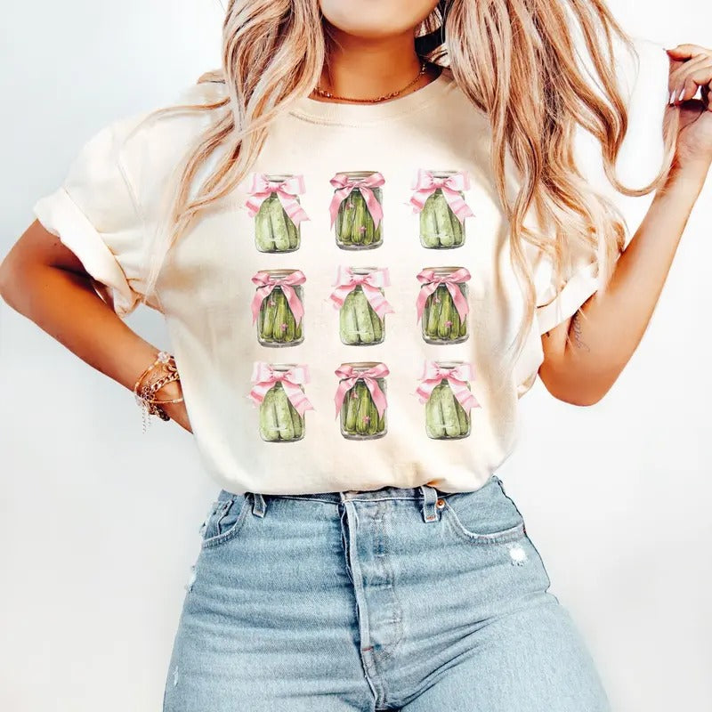 Vintage Canned Pickles Shirt, Coquette Jarred Pickle Shirt, Pickle Jar tee, Pickle Lover Shirt