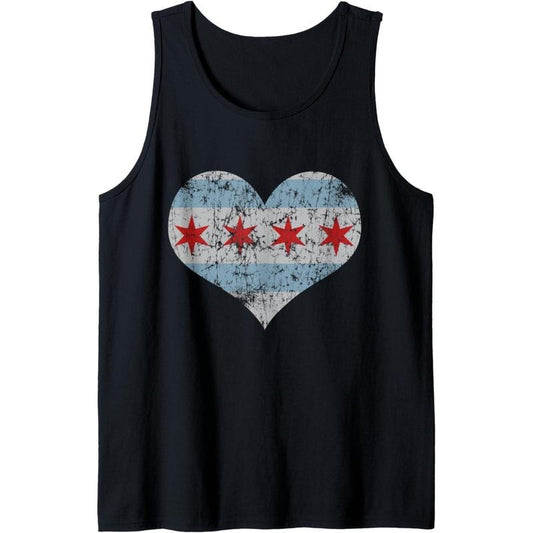 Vintage Flag of Chicago Heart Home Men Women Kids Tank Top MADE IN USA