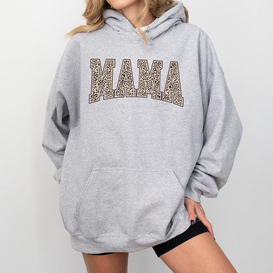 Vintage Mama Hoodie, Leopard Mama Graphic Hoodies, Varsity Leopard Mama Hoodie, Motherhood Clothing, Gift For Mom, Mother's Day Gifts