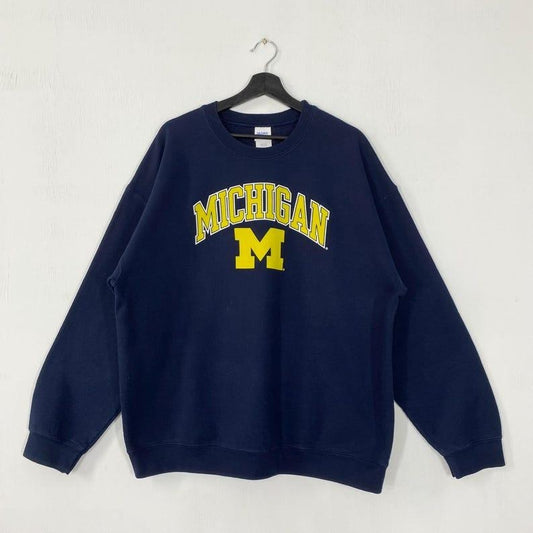 Vintage University Michigan Sweatshirt Michigan Crewneck University Michigan Sweater Pullover Michigan Wolverines Print Logo