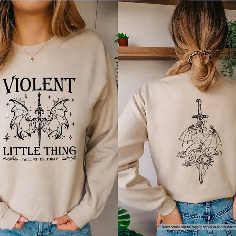 Violent Little Thing Sweatshirt, Fourth Wing Fan Sweatshirt, Book Lover Gift, Bookworm Hoodie, Bookish Sweatshirt