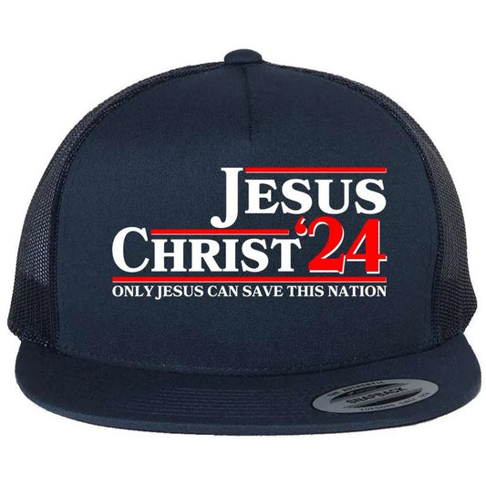 Vote Jesus Christ 2024 Only Jesus Can Save This Nation USA Presidential Election Christianity Catholic Faith Snapback Flat Bill Trucker Hat