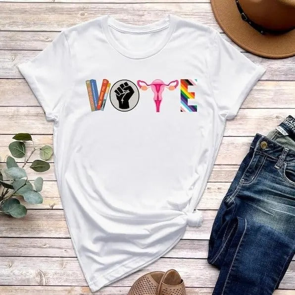 Vote Shirt, Banned Books Shirt, Reproductive Rights Tee, BLM Shirts, Political Activism Shirt, Pro Roe V Wade, Election Tshirts, LGBTQ Shirt