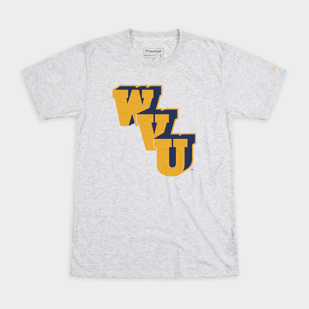 Vintage WVU Block Basketball Logo Tee Style001