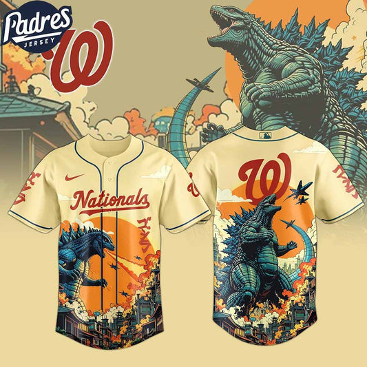 Washington Nationals MLB Godzilla 2025 Baseball Jersey - Padres Jersey Oasis: Elevate Your Baseball Style Game