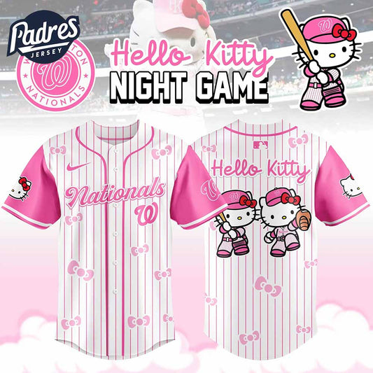 Washington Nationals MLB x Hello Kitty Night Game Limited Edition Baseball Jersey 2025 - Padres Jersey Oasis: Elevate Your Baseball Style Game