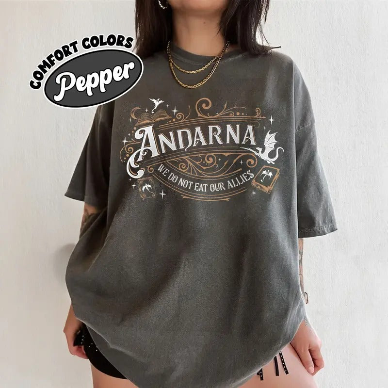 We Do Not Eat Our Allies Comfort Colors Shirt, Andarna Fourth Wing Shirt, Dragon Woman, Basgiath War College Tee, Bookish Gifts