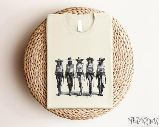 Western Cowgirls Shirt, Cowgirl Boots Sweatshirt, Cowgirl Lover Gift, Cool Cowgirl Tee, Wild West Shirt, Country Girls Outfit, Rodeo Tee