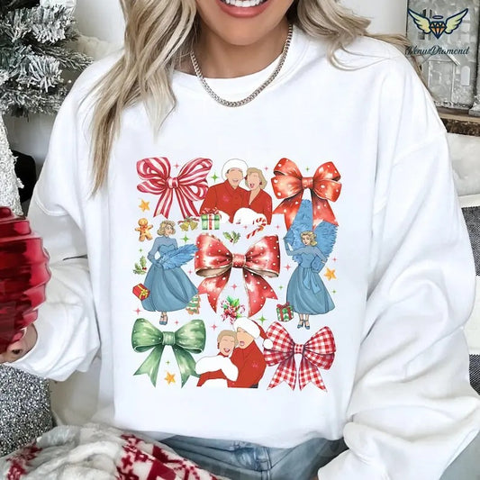 White Christmas Coquette Bows Sweatshirt, White Christmas Haynes Sisters Shirt, Wallace and Davis Shirt, White Christmas Tee,Sisters Sisters