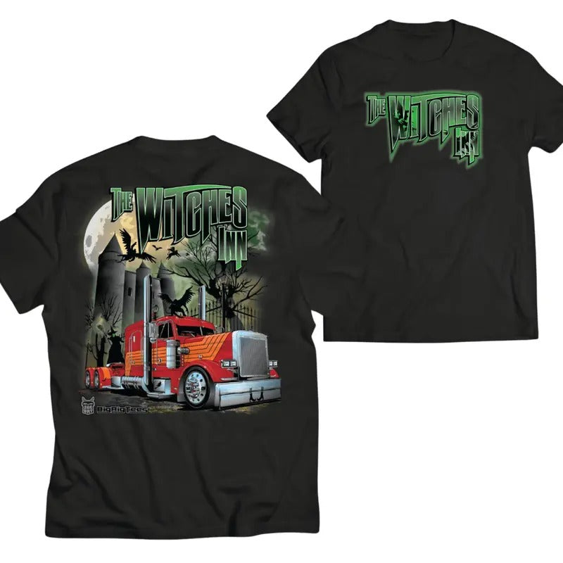 Witches Inn Monstrous Trator Graphic Shirt, Stylish Car Merch for Automotive Enthusiasts