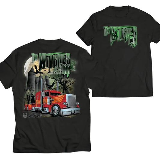 Witches Inn Monstrous Trator Graphic Shirt, Stylish Car Merch for Automotive Enthusiasts