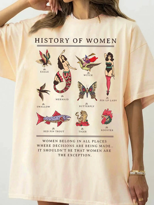 Women's Animal & Letter Print Round Neck Tee, Casual Short Sleeve Crew Neck T-shirt for Daily Wear, Ladies Clothes for All Seasons