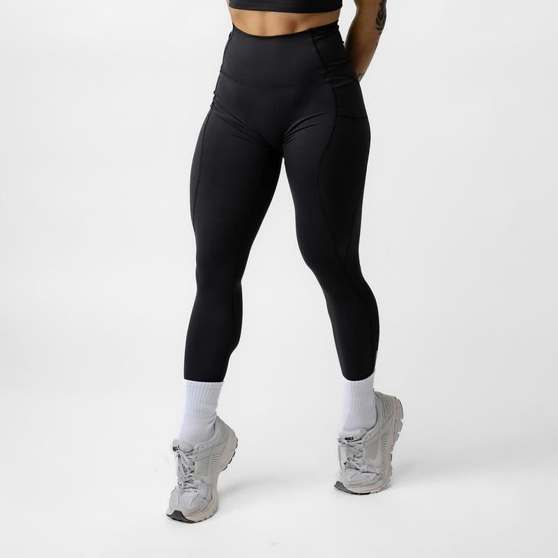 Women's Black Victory Leggings, Plain, All Seasons, Womenswear & Underwear