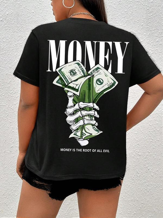 Women's Cartoon Graphic Print Round Neck Tee, Trendy Casual Short Sleeve T-shirt for Daily Wear, Ladies Summer Outfitstyle{n002}2