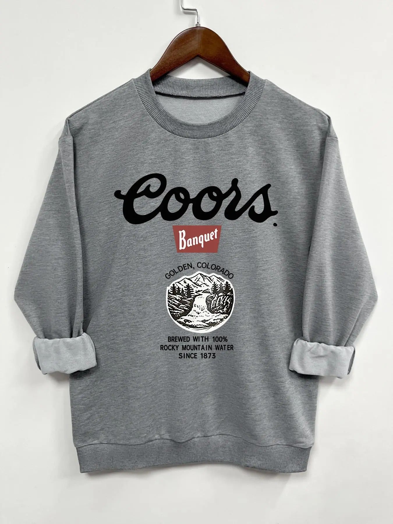 Women's Landscape & Letter Print Round Neck Sweatshirt, Casual Long Sleeve Crew Neck Pullover for Spring & Fall, Fashion Women's Top for Daily Wear