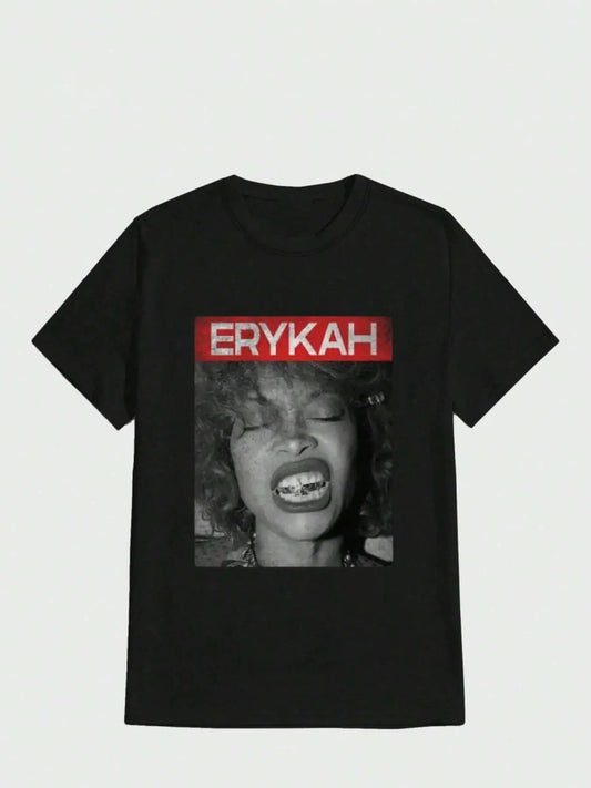 Women's Letter & Figure Print Round Neck Tee, Fashion Casual Short Sleeve T-shirt for Daily Wear, Ladies Summer Clothesstyle{n002}2