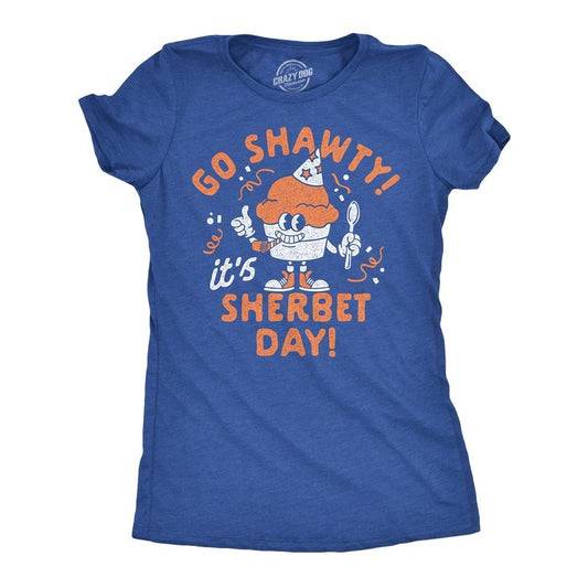 Womens Funny T Shirts Go Shawty Its Sherbet Day Sarcastic Frozen Treat Graphic Tee for Ladies Funny Womens T Shirts Cute Slimming Top Royal -