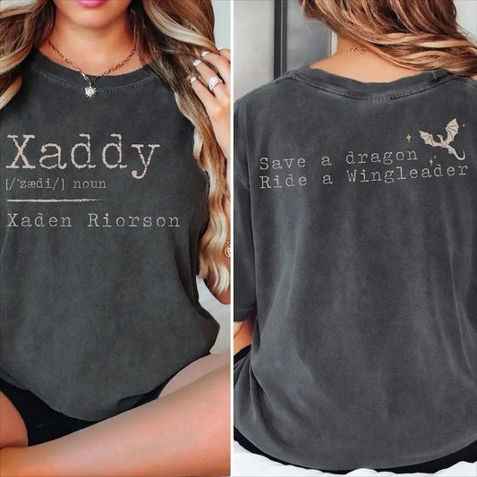 Xaddy Save A Dragon Ride A Wingleader Comfort Colors Shirt, Fantasy Bookish Tee, Dragon Riders Tshirt, Book Lover Tee