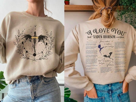 Xaden Quote Sweatshirt, Romantasy Booktok Quotes Shirt, Dragon Bookish Fandom Merch, Romance Fantasy Dragons Crewneck, Dark Academia Shirt