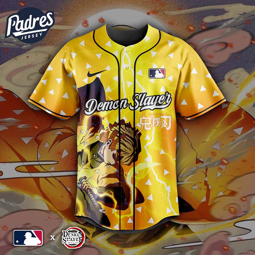 Zenitsu Demon Slayer X MLB Personalized Baseball Jersey 2025 - Padres Jersey Oasis: Elevate Your Baseball Style Game