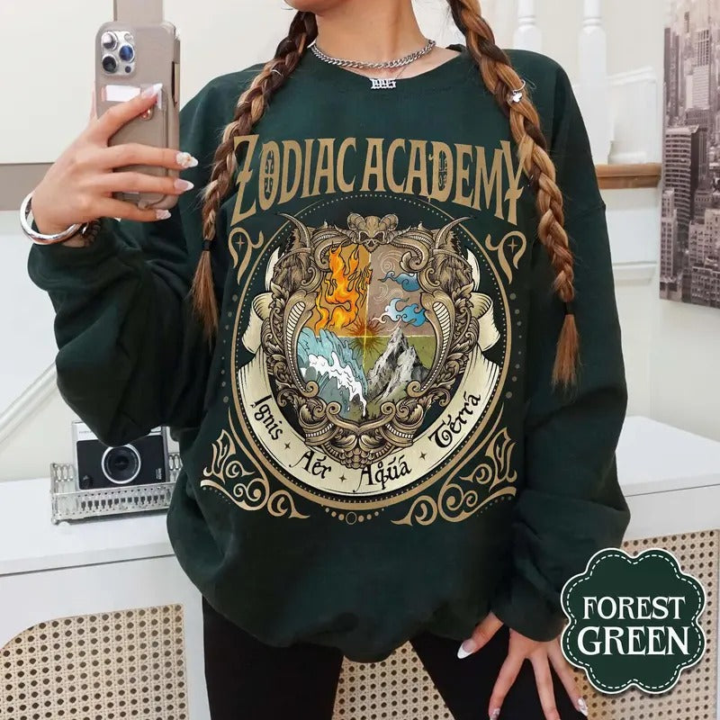 Zodiac Academy Sweatshirt Shirt, Celestial Heirs Band Shirt, Terra Aer, Ignis and Aqua,Professor Lance Orion, Almighty Sovereign Society