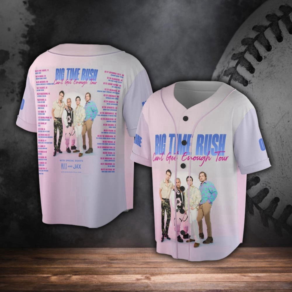Big Rush Time Baseball Jersey: BTR Tour 2023 Shirt & Fan Gift - Aopprinter