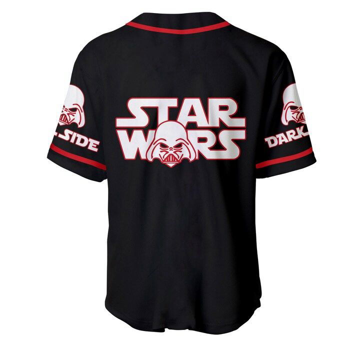 Black Red Darth Vader Star Wars Disney Unisex Cartoon Graphics Casual Outfits Custom Baseball Jersey Gifts for Fans - lylyprint.com