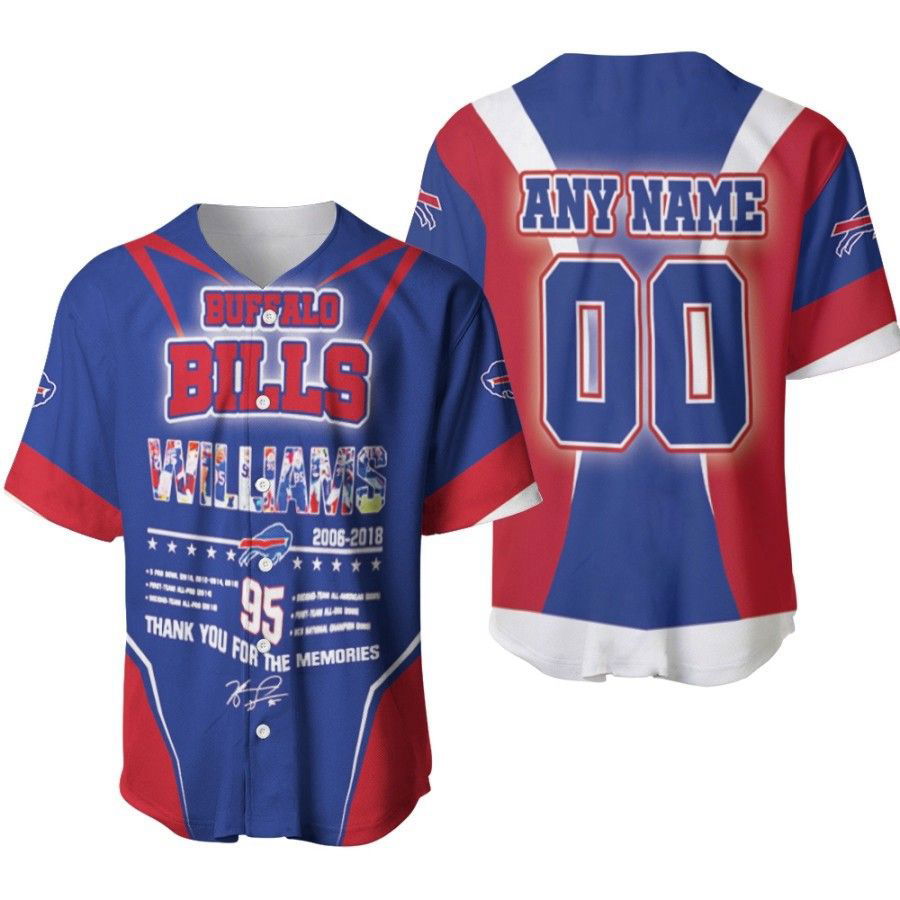 Buffalo Bills Kyle Williams 95 Thank You For The Memories Legend Signature Designed Allover Gift With Custom Name Number For Bills Fans Baseball Jersey Gifts for Fans - lylyprint.com