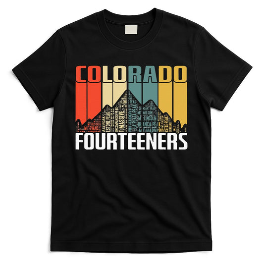 Colorado 14ers Hiking Fourteeners Retro Vintage Gift T-Shirt