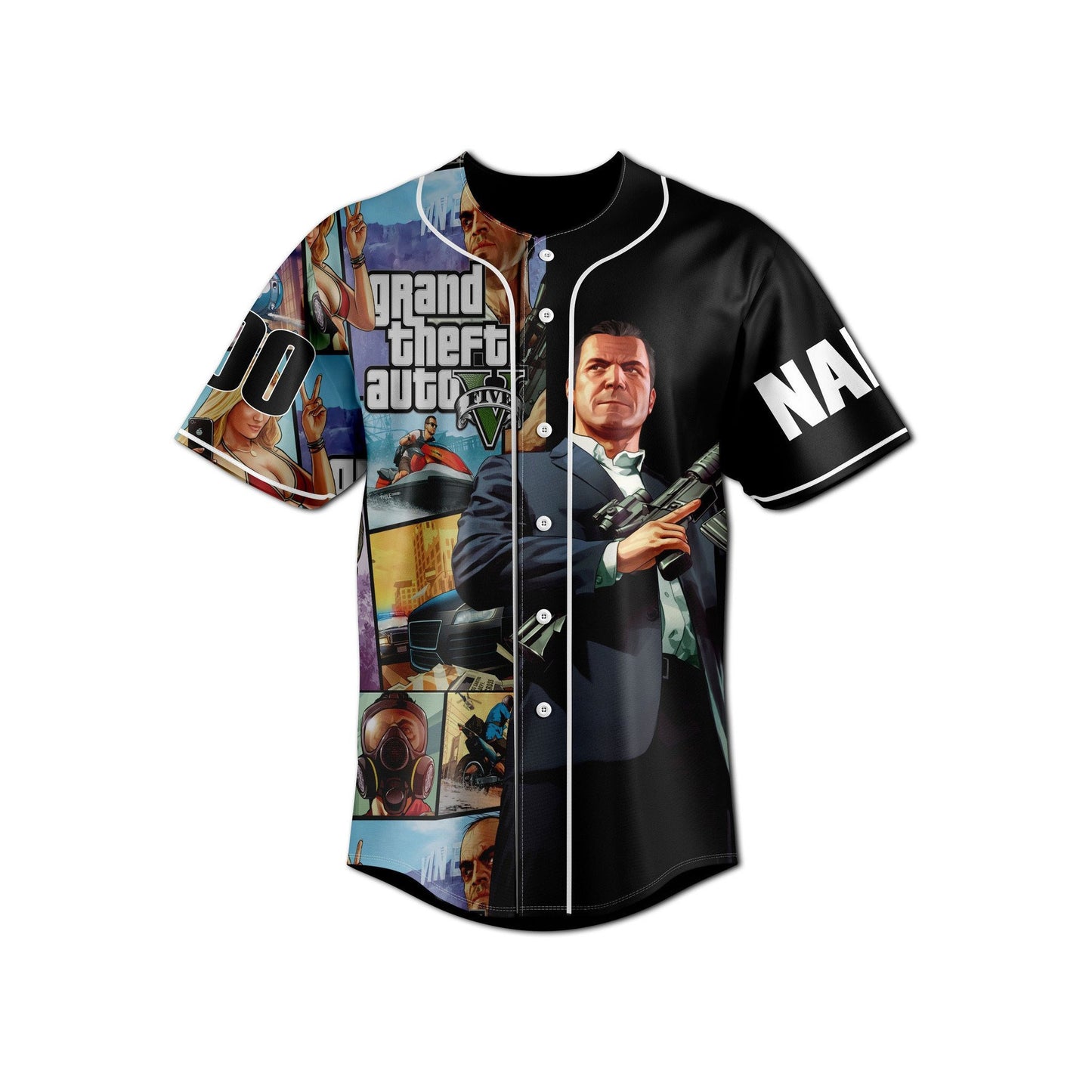 Classic Cool GTA Grand Theft Auto V Personalized Baseball Jersey