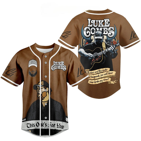 Classic Retro Luke Combs Music Artist Caffee Color Baseball Jersey