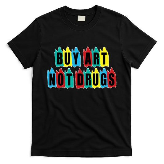 Colorful Buy Art Not Drugs Logo T-Shirt