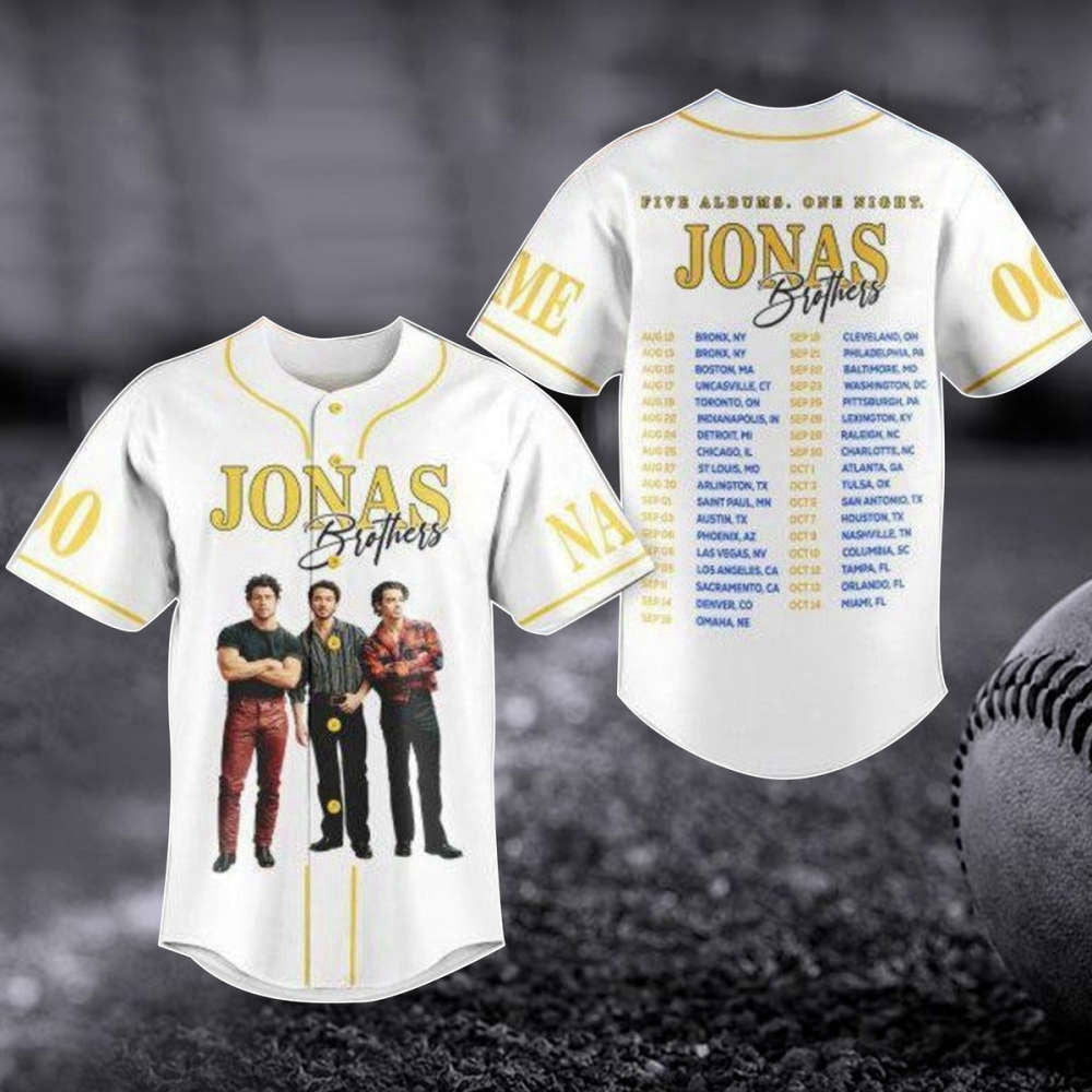 Custom Jonas Brothers Baseball Jersey - 2023 Tour Shirt Pop Rock Music Merch Perfect Gift for Fans - Aopprinter