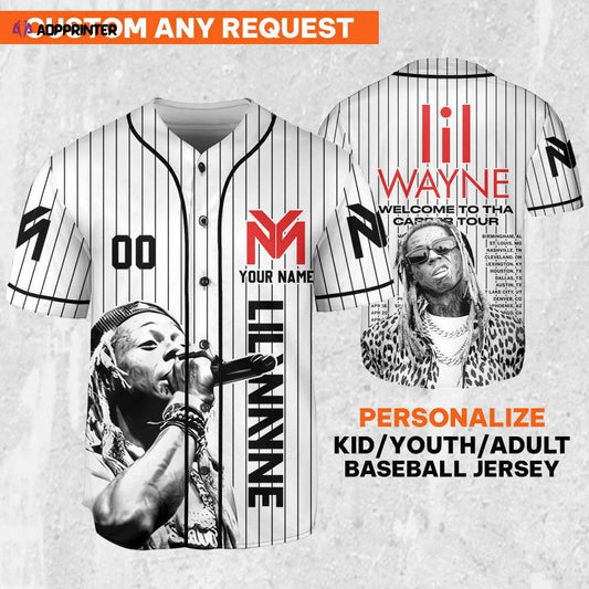 Custom Lil Wayne The Carter Tour 2023 Jersey – Personalized Music Baseball Shirt - Aopprinter