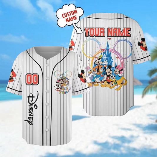 Custom Name And Number Disney Trip 2025 Stripes White Basketball Jersey