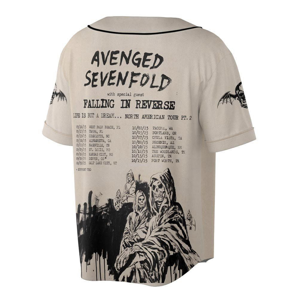 Custom Name Avenged Sevenfold Rock Baseball Jersey, Avenged Sevenfold Tour - lylyprint.com